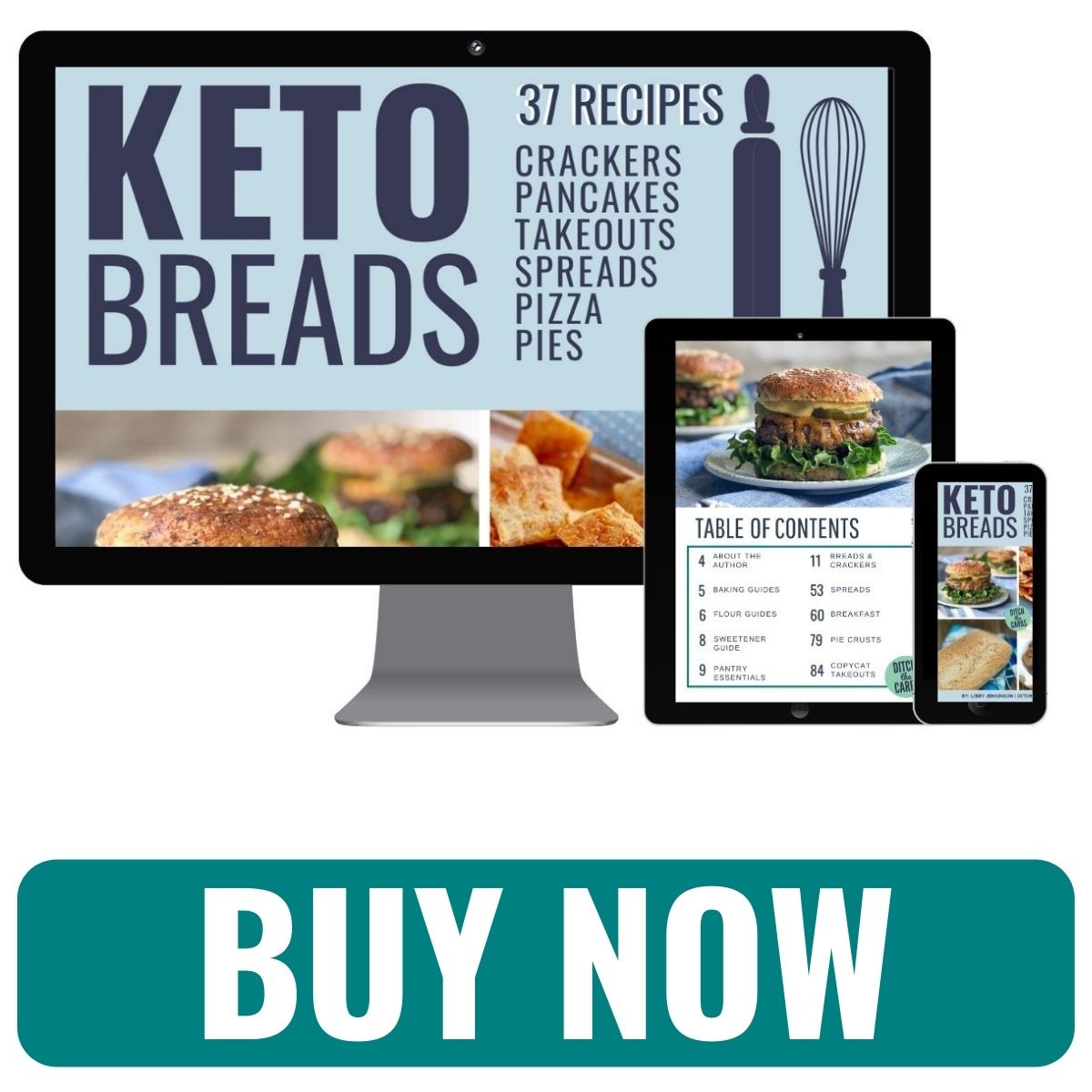 mockups of  keto bread cookbook